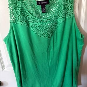 INC International Concepts Green Cropped Embellished Tank Top